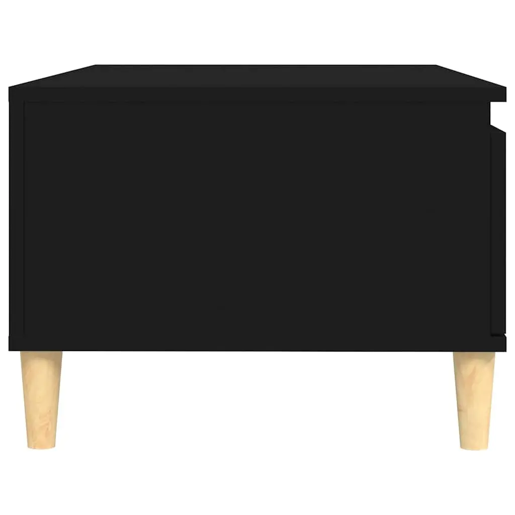 Black Scandinavian Style Coffee Table with Storage Drawer
