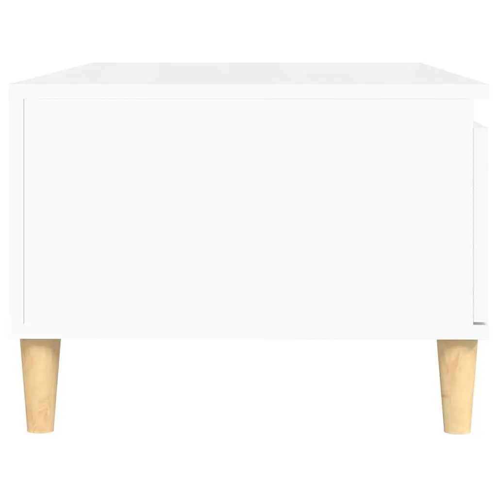 High Gloss White Coffee Table with Storage Drawer 90x50x36.5cm