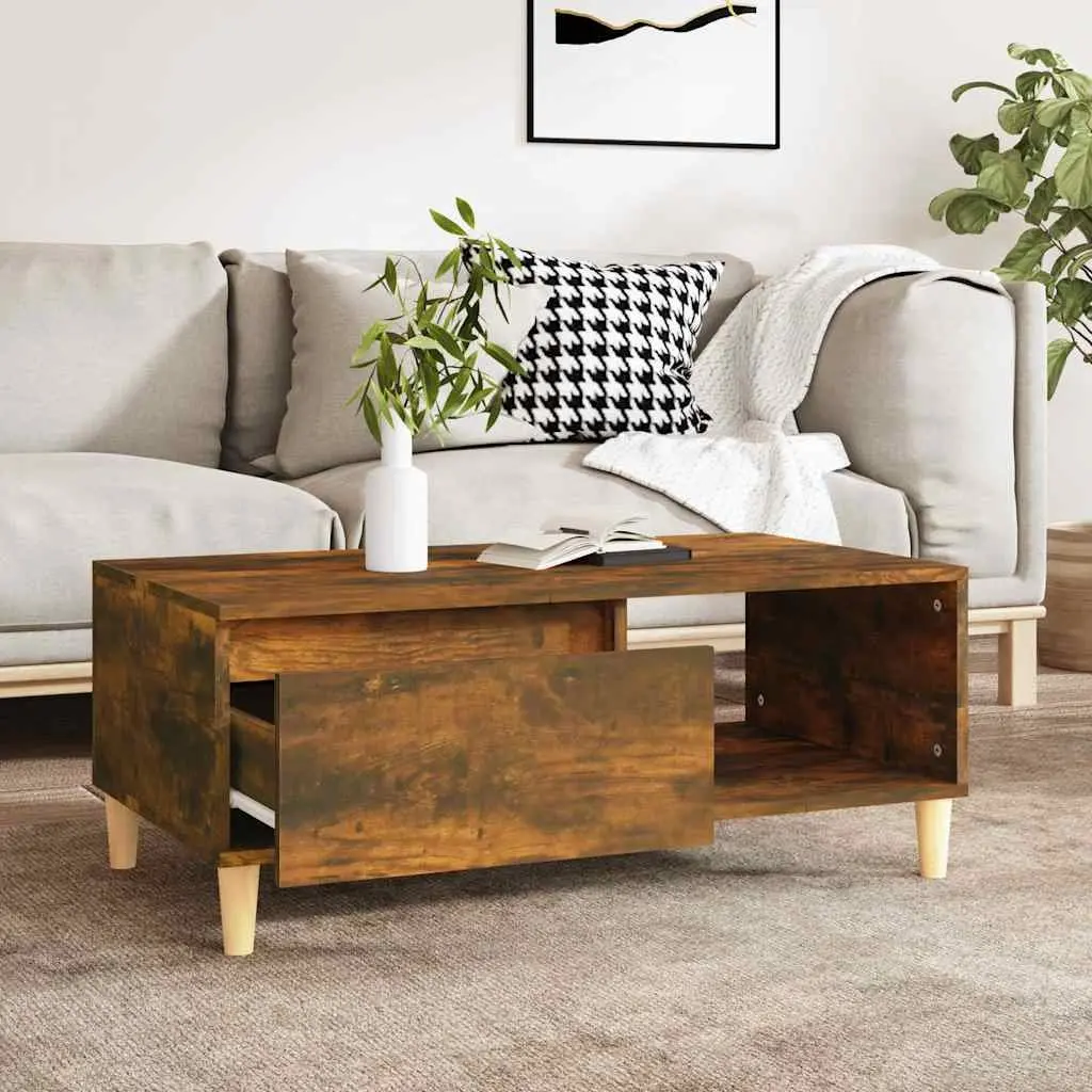 Coffee Table with Storage in Smoked Oak Finish