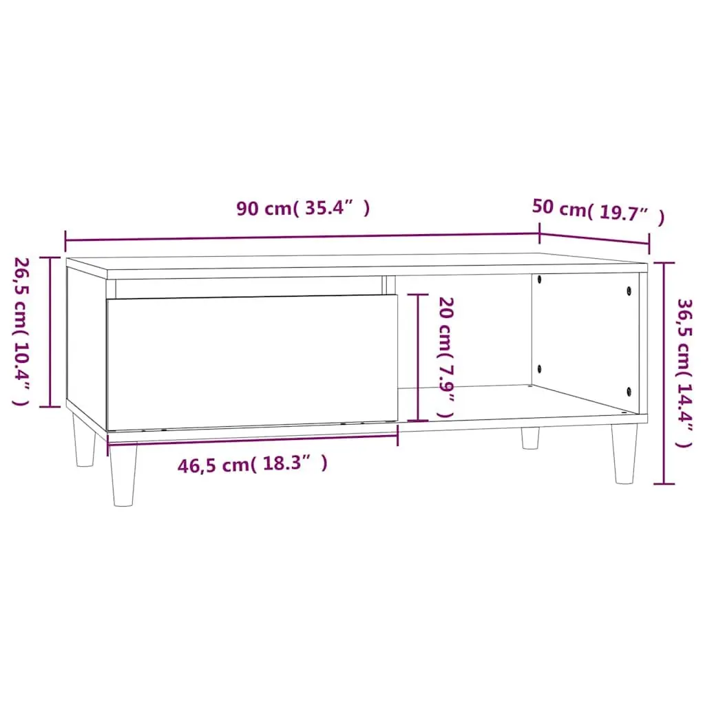 Coffee Table with Storage in Smoked Oak Finish