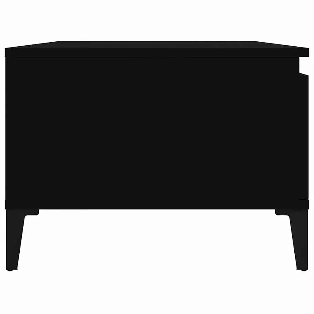 Industrial Style Black Coffee Table with Storage