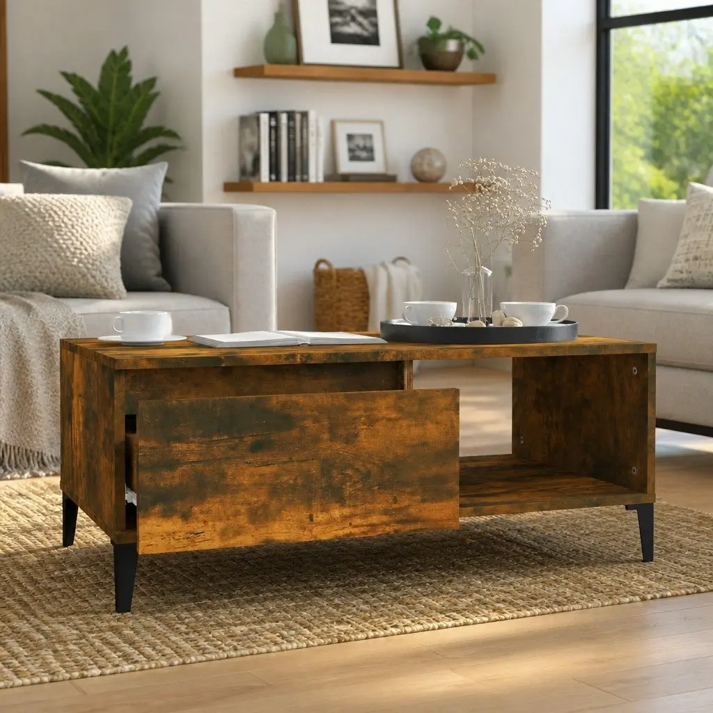 Coffee Table with Storage Drawer and Open Compartment