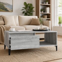 Stylish Grey Sonoma Coffee Table with Storage Drawer