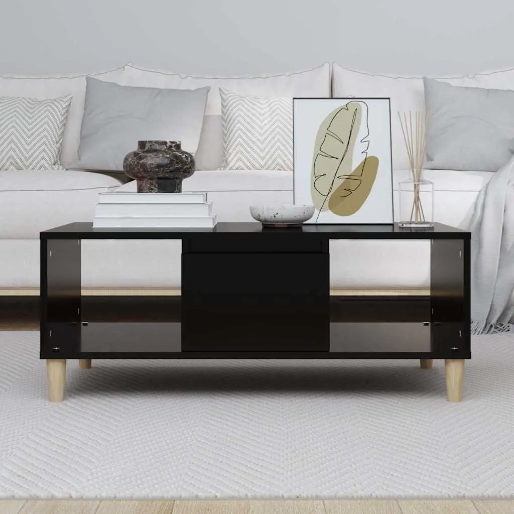 Black Coffee Table with Ample Storage