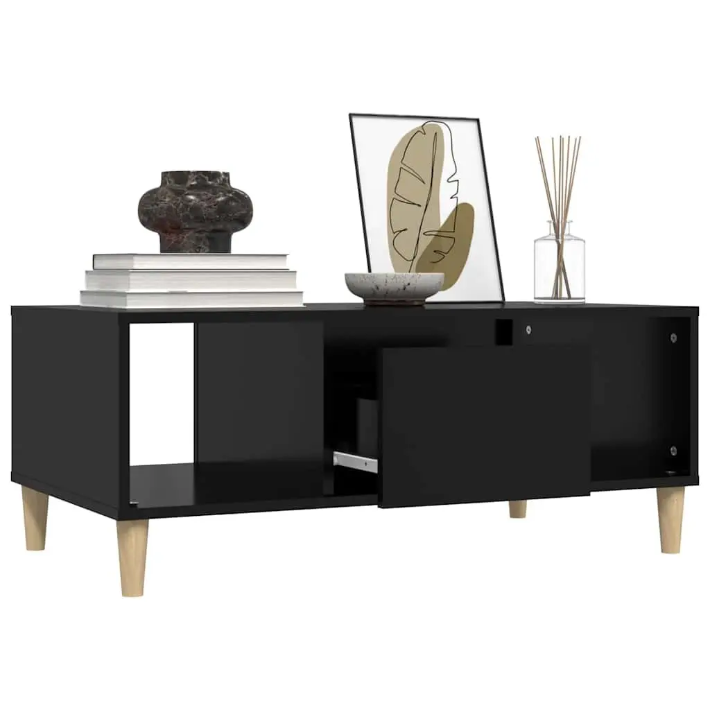 Black Coffee Table with Ample Storage