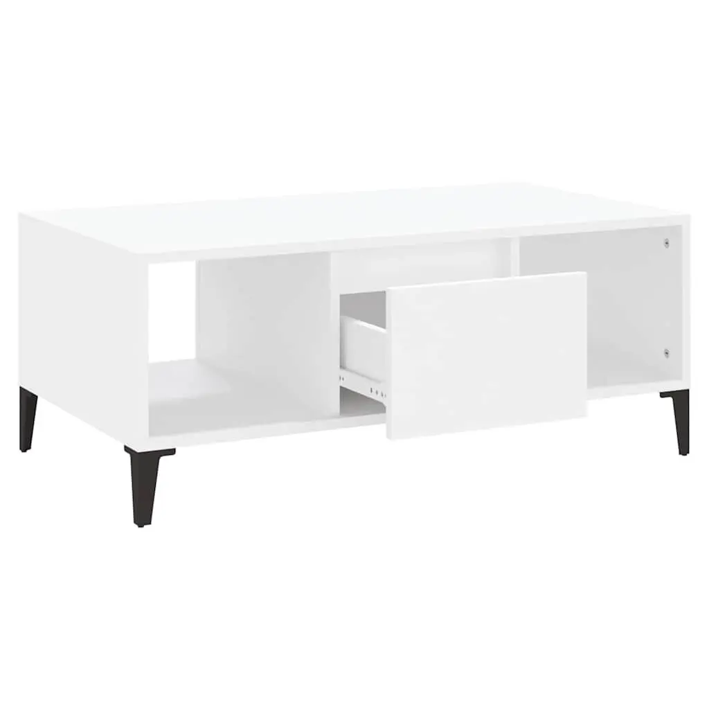 White Coffee Table with Storage Options