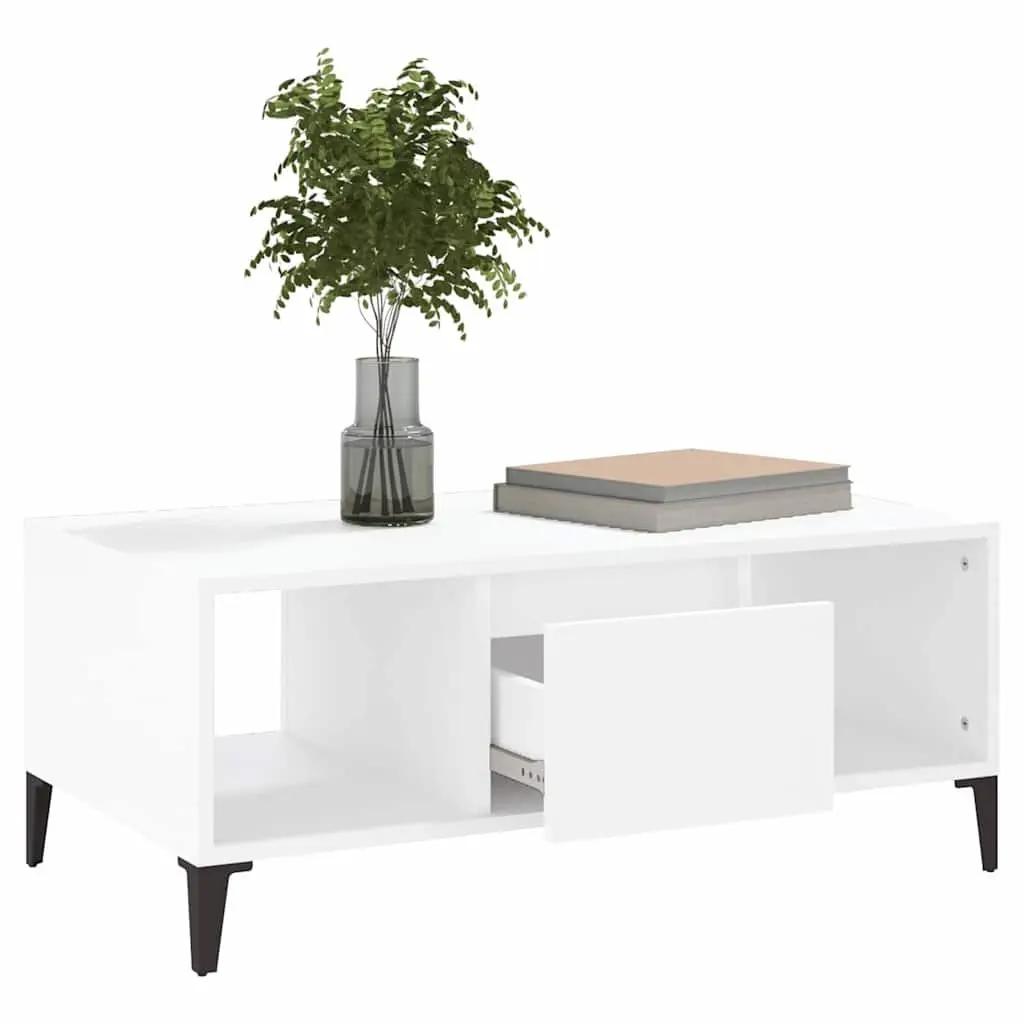 White Coffee Table with Storage Options