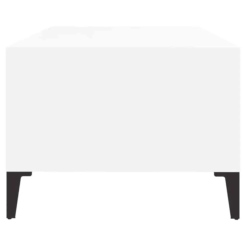 High Gloss White Coffee Table with Storage Drawer and Compartments