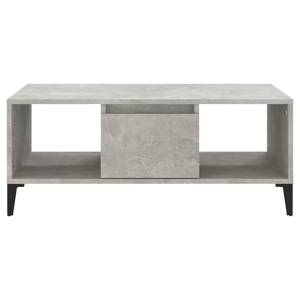 Grey Coffee Table with Drawer and Compartments
