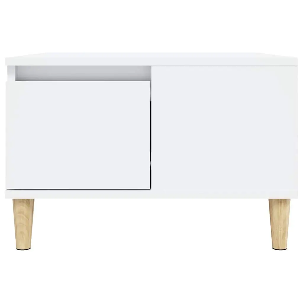 White Coffee Table with Drawer and Storage Space