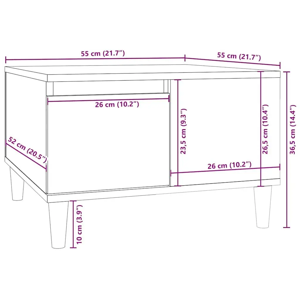 White Coffee Table with Drawer and Storage Space