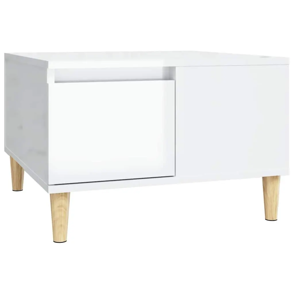 High Gloss White Coffee Table with Storage