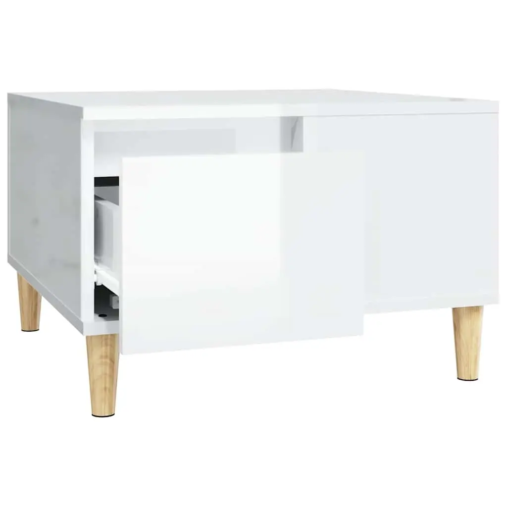 High Gloss White Coffee Table with Storage