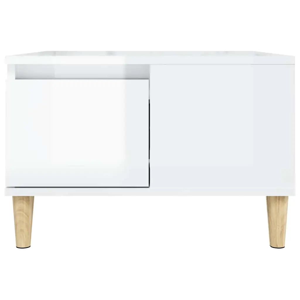 High Gloss White Coffee Table with Storage