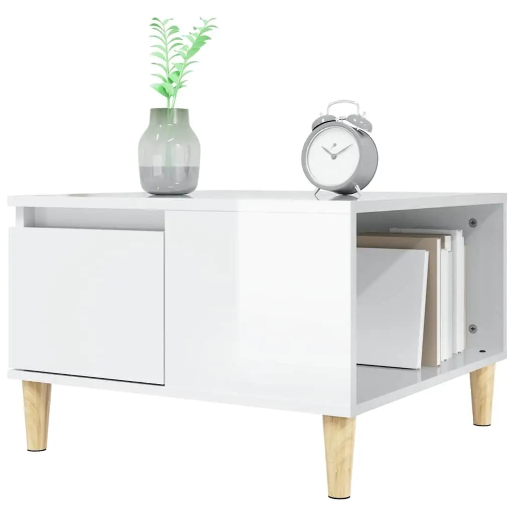 High Gloss White Coffee Table with Storage