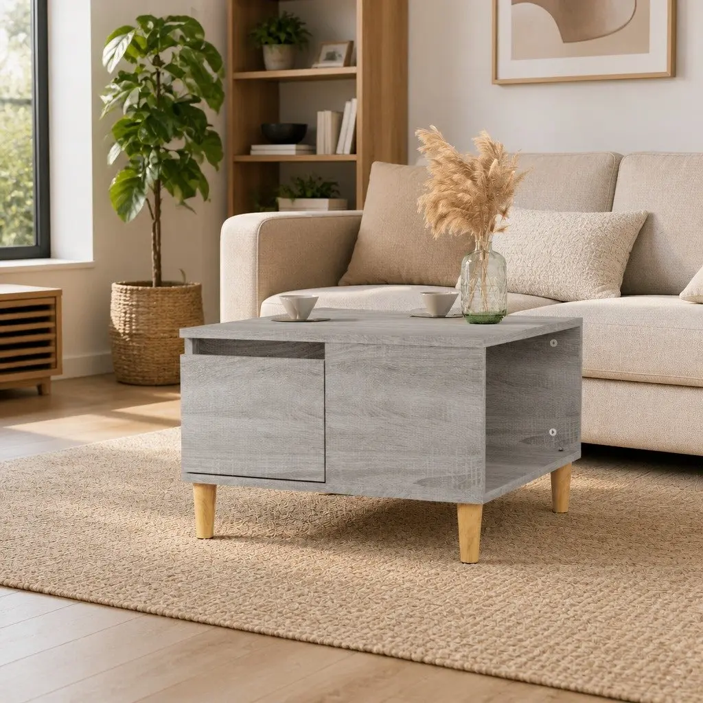 Grey Sonoma Coffee Table with Storage Drawer and Compartment