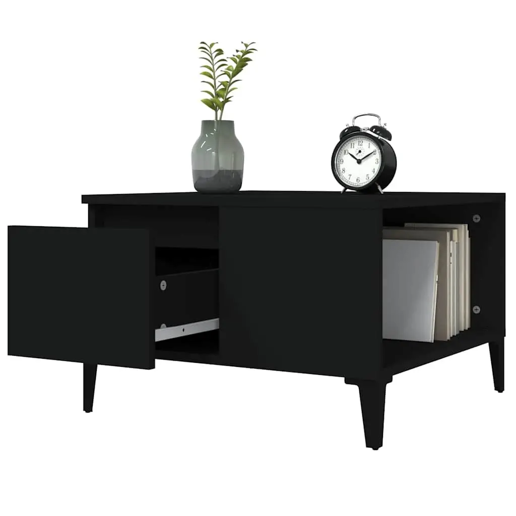 Black Modern Coffee Table with Storage Options
