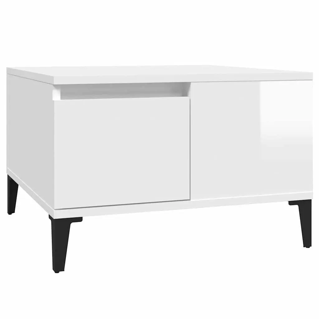 High Gloss White Coffee Table with Storage