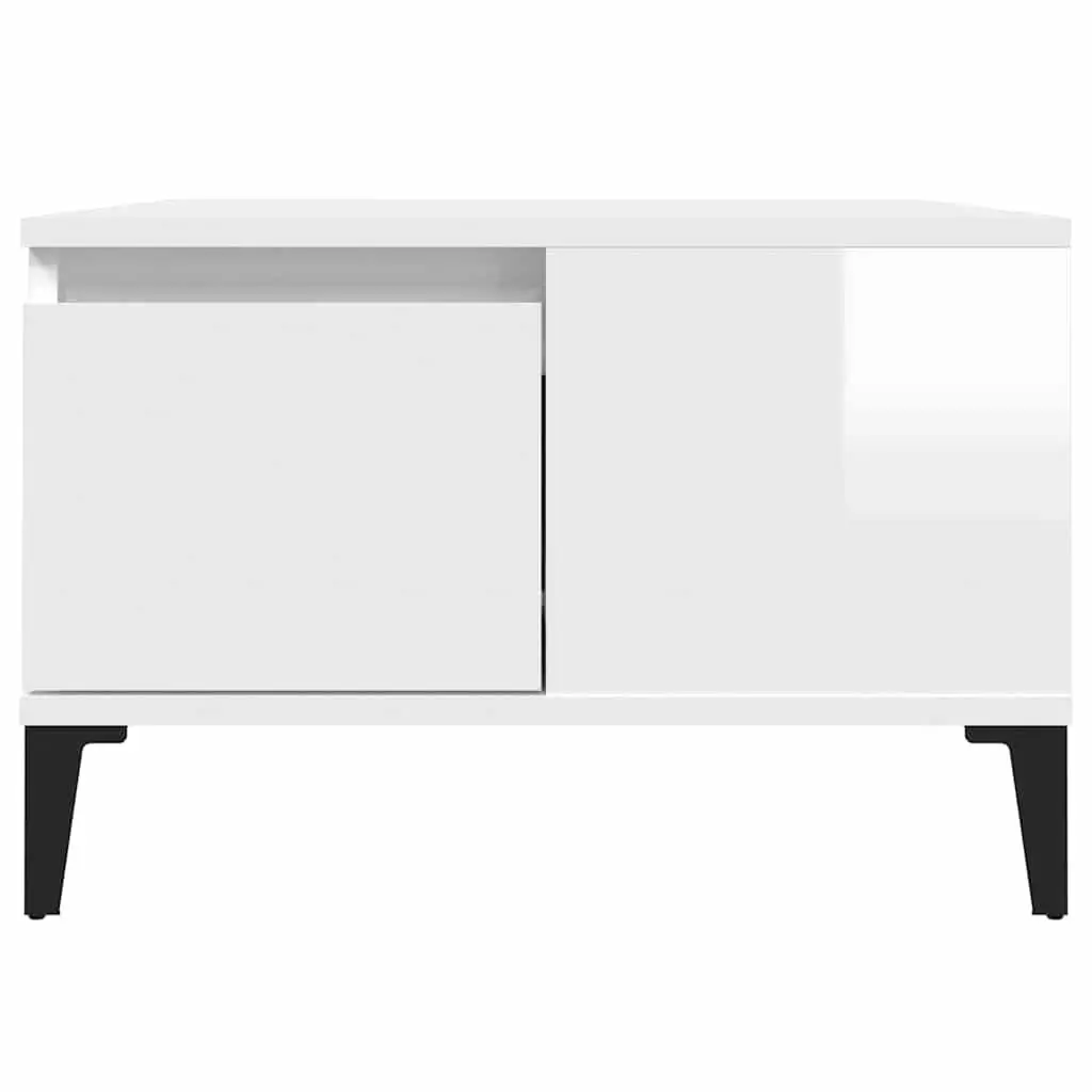 High Gloss White Coffee Table with Storage