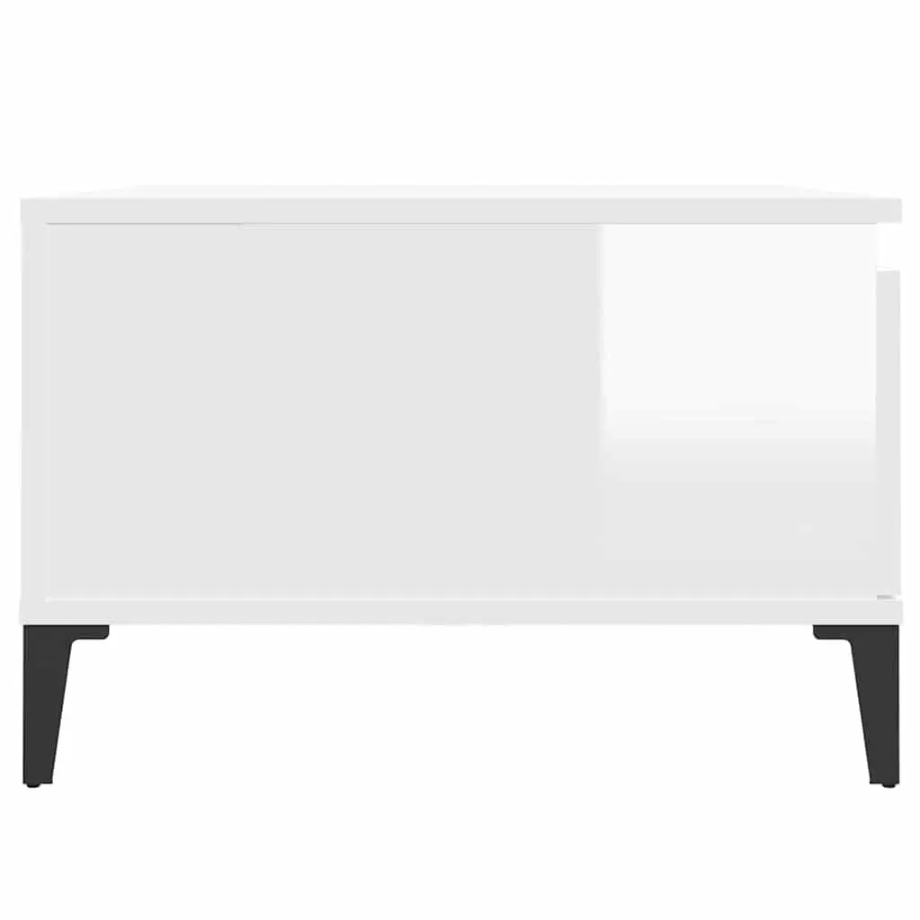 High Gloss White Coffee Table with Storage