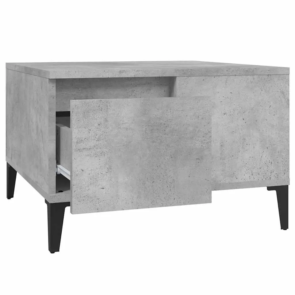 Grey Coffee Table with Storage Drawer 55x55x36.5cm