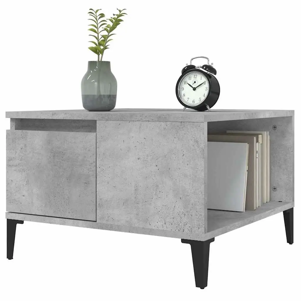 Grey Coffee Table with Storage Drawer 55x55x36.5cm