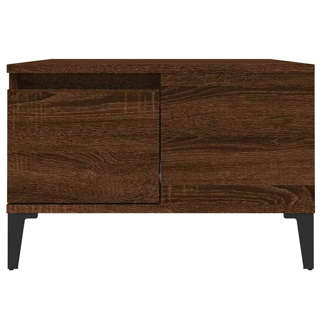 Coffee Table Engineered Wood Brown 55x55x36.5 cm with Storage Drawer Open Compartment