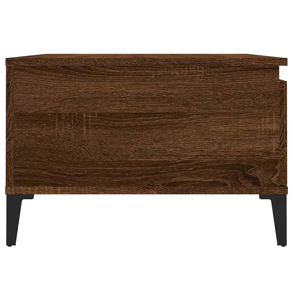 Coffee Table Engineered Wood Brown 55x55x36.5 cm with Storage Drawer Open Compartment