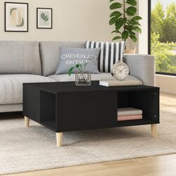 Modern Black Coffee Table with Ample Storage
