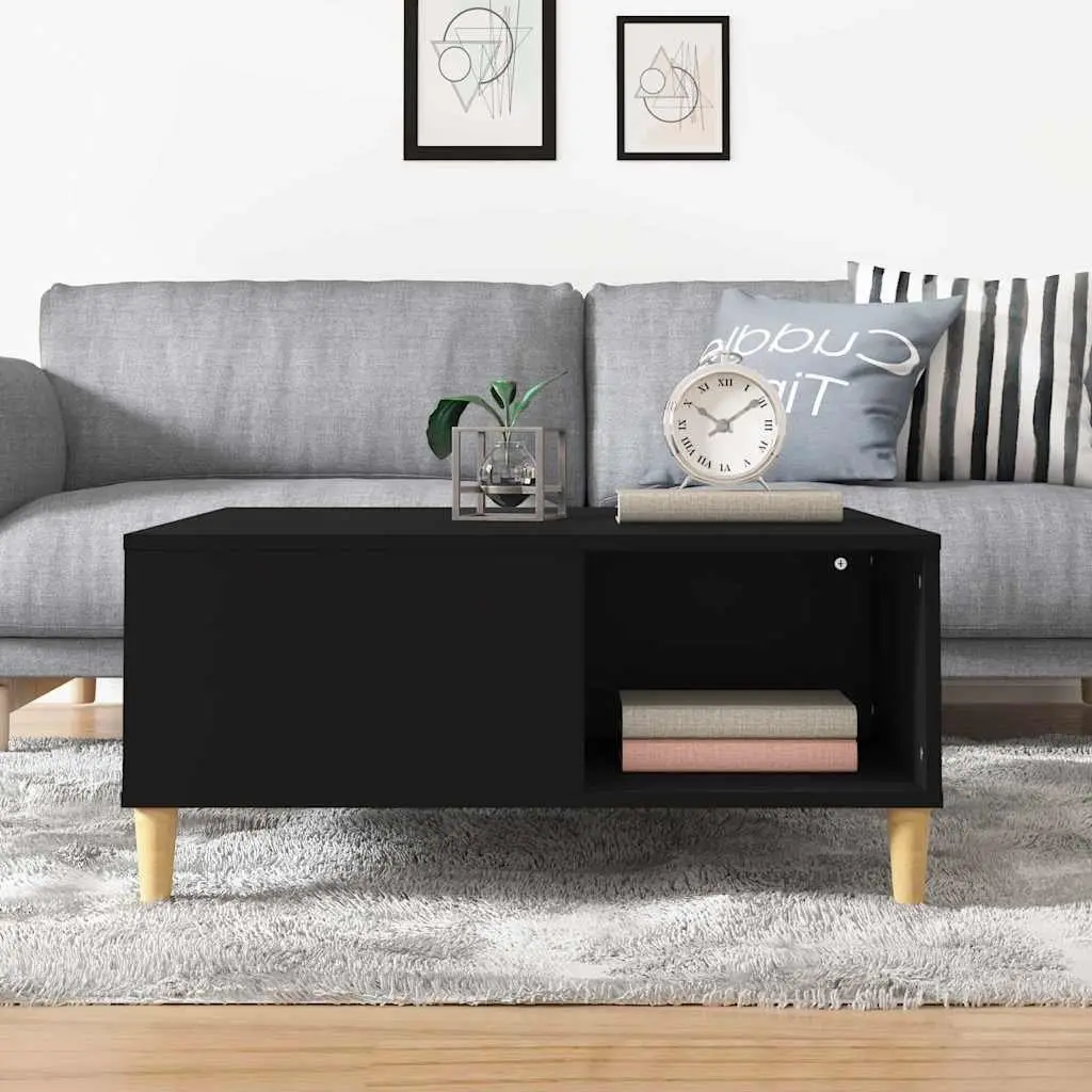 Black Coffee Table with Ample Storage