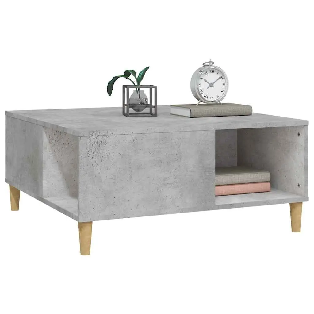 Coffee Table Grey 80x80x36.5 cm with Storage Compartments Living Room Furniture