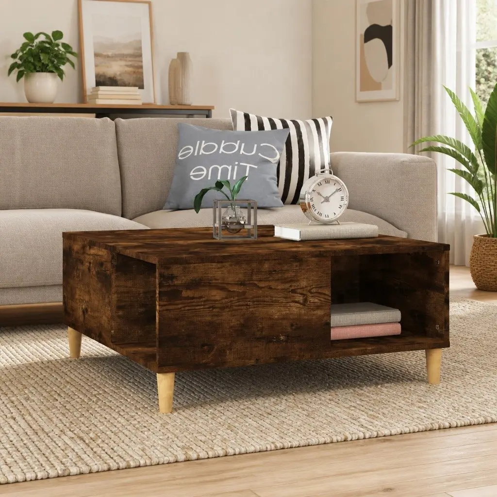 Brown Engineered Wood Coffee Table with Storage