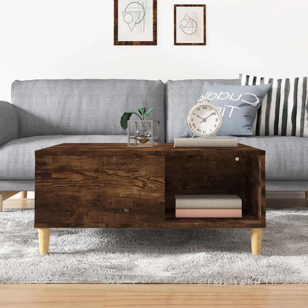 Brown Engineered Wood Coffee Table with Storage