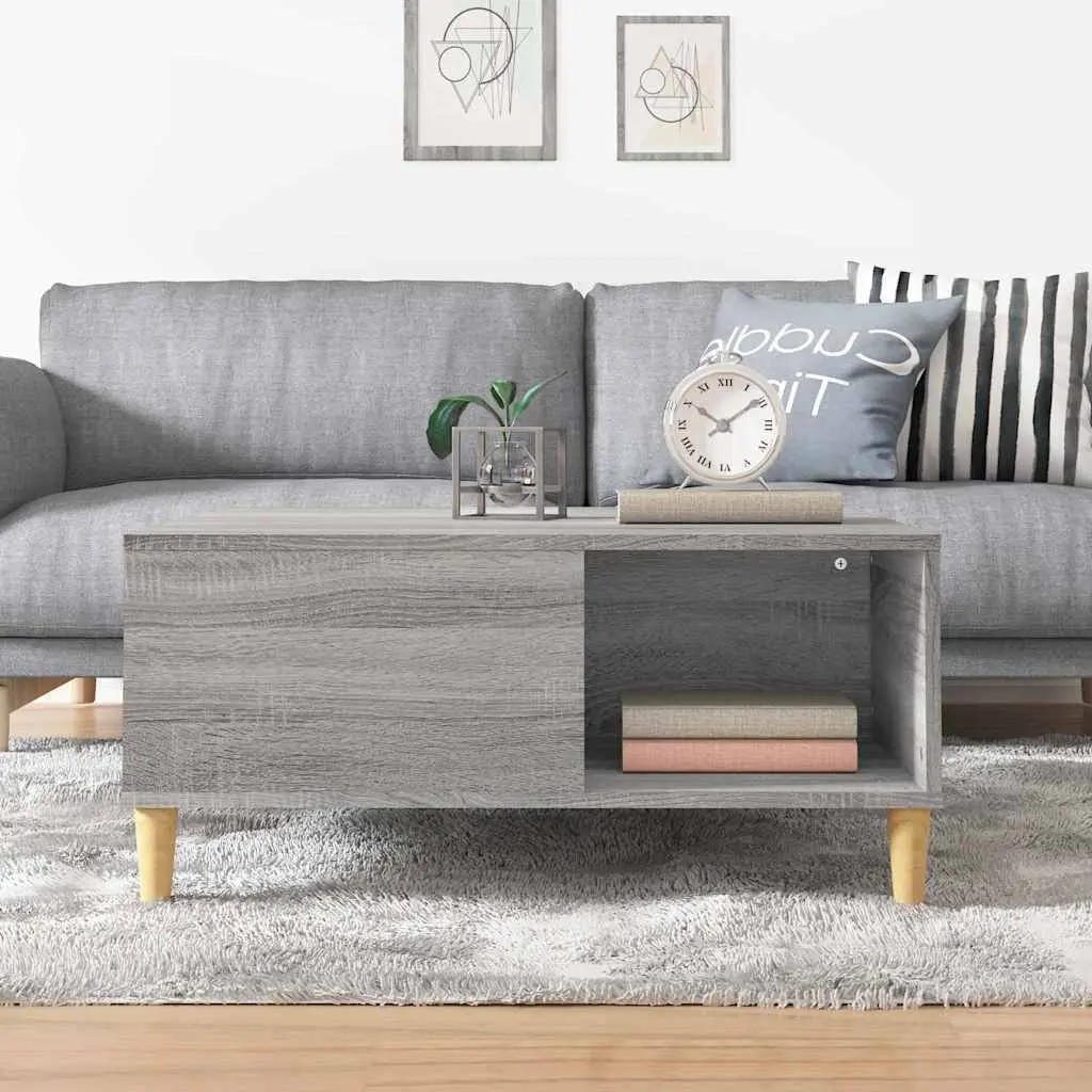 Grey Sonoma Coffee Table 80x80x36.5cm with Storage