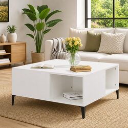 Stylish White Coffee Table with Storage for Your Living Room