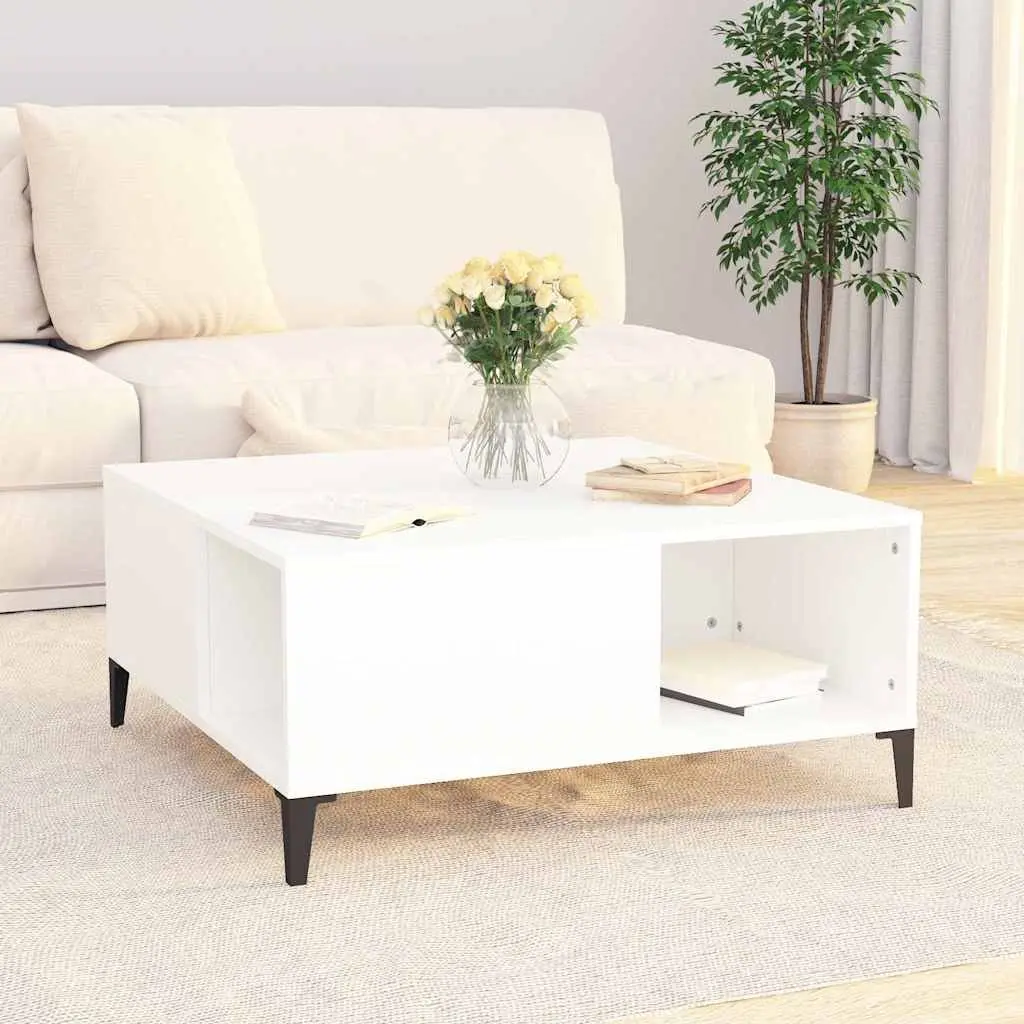 Coffee Table Engineered Wood 80cm x 80cm x 36.5cm White