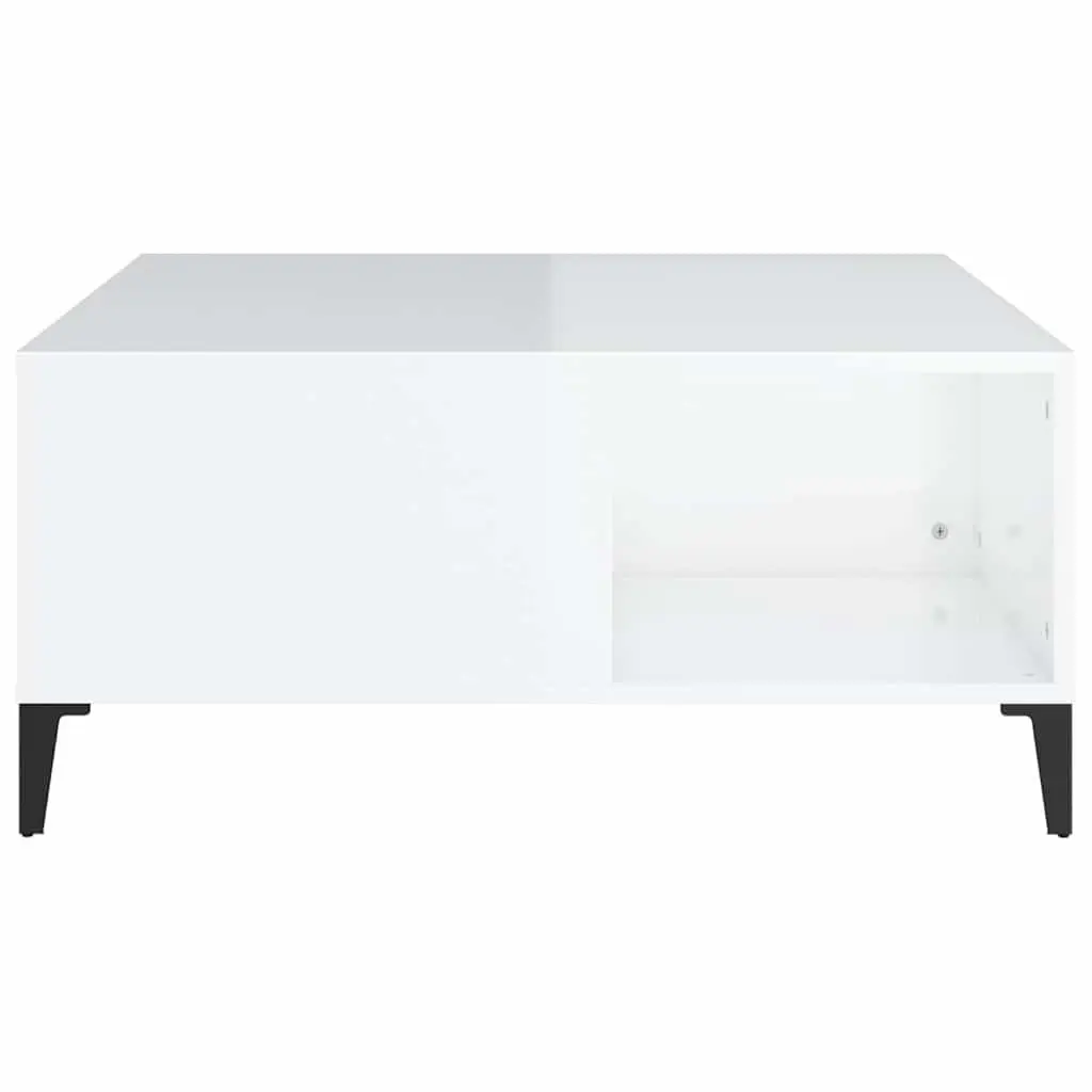 White High Gloss Coffee Table with Storage