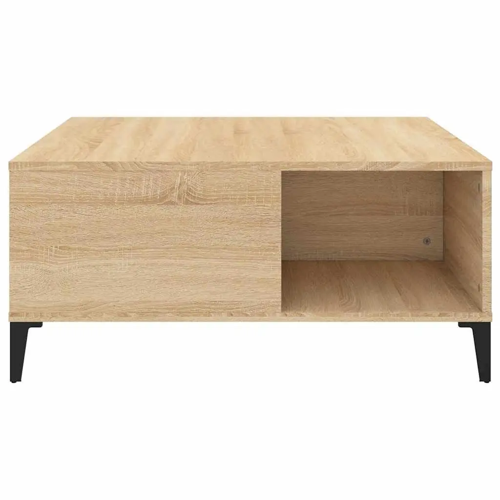 Brown Engineered Wood Coffee Table with Storage Compartments