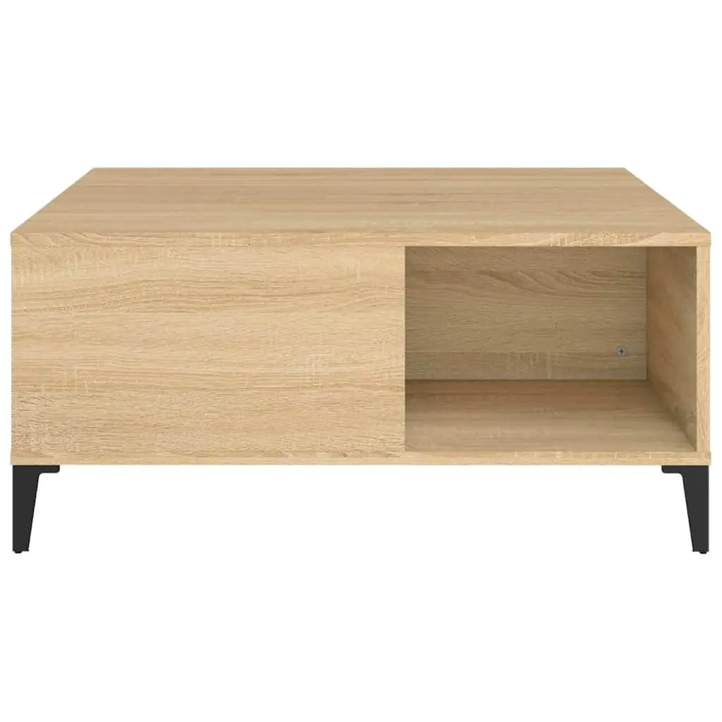 Brown Engineered Wood Coffee Table with Storage Compartments