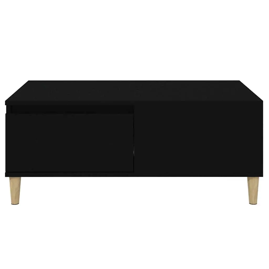 Coffee Table Engineered Wood Black 90x50x36.5 cm with Drawer Storage