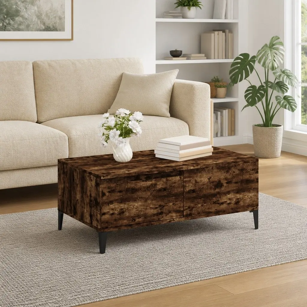 Coffee Table with Storage Drawer in Brown