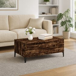 Durable Coffee Table with Storage Drawer in Brown