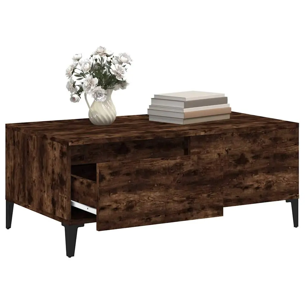 Coffee Table with Storage Drawer in Brown