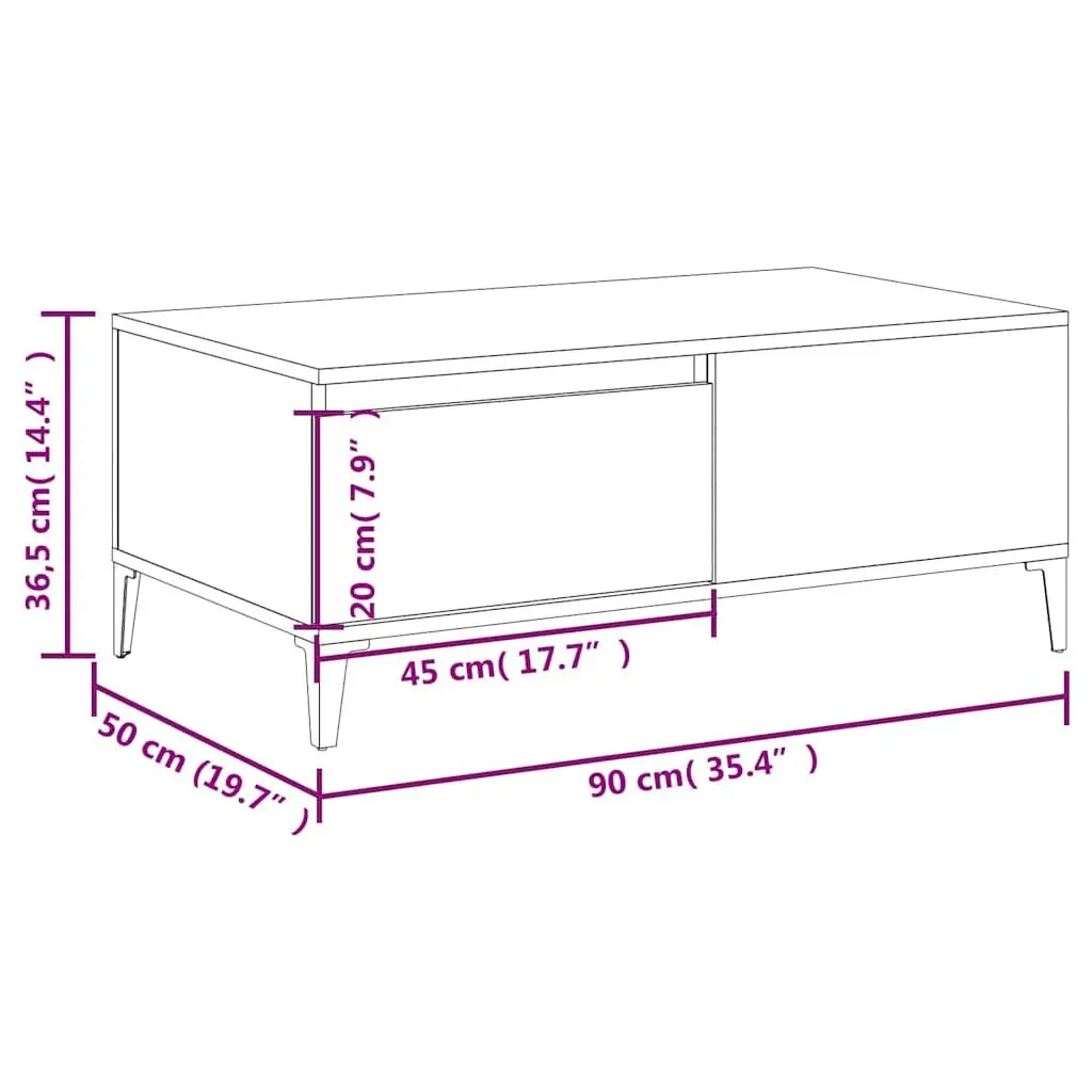 Coffee Table with Storage Drawer in Brown
