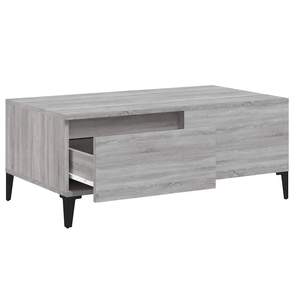 Coffee Table Engineered Wood 90 x 50 x 36.5 cm Grey