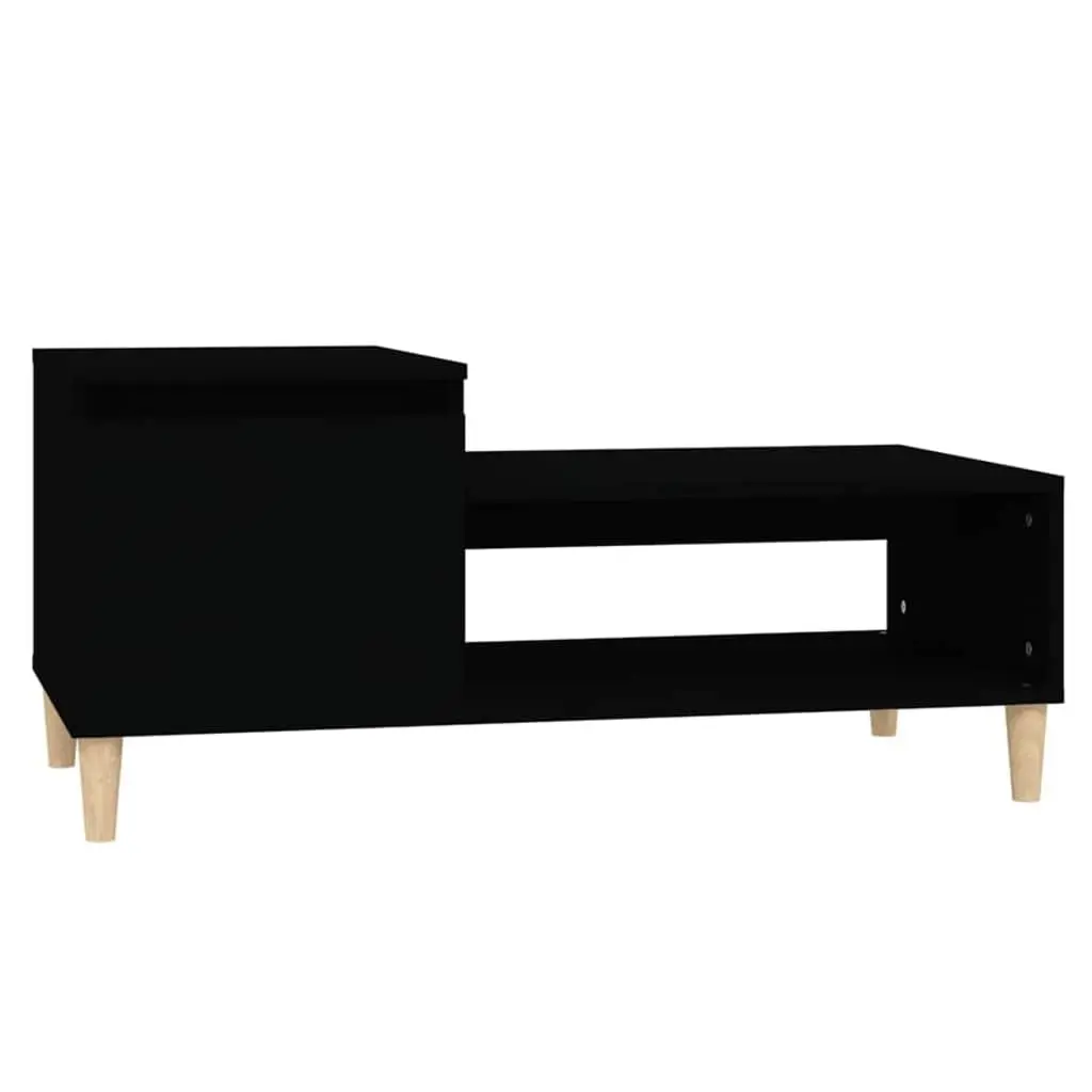 Black Coffee Table with Storage Compartment for Living Room