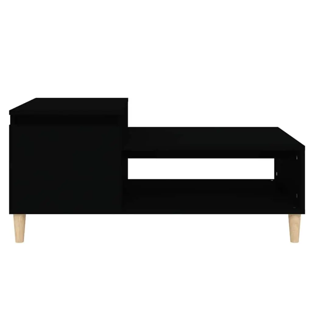 Black Coffee Table with Storage Compartment for Living Room
