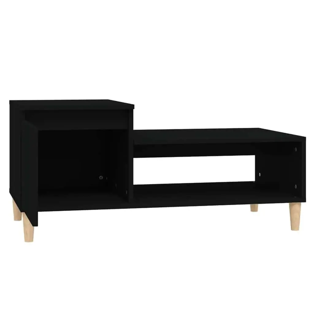 Black Coffee Table with Storage Compartment for Living Room