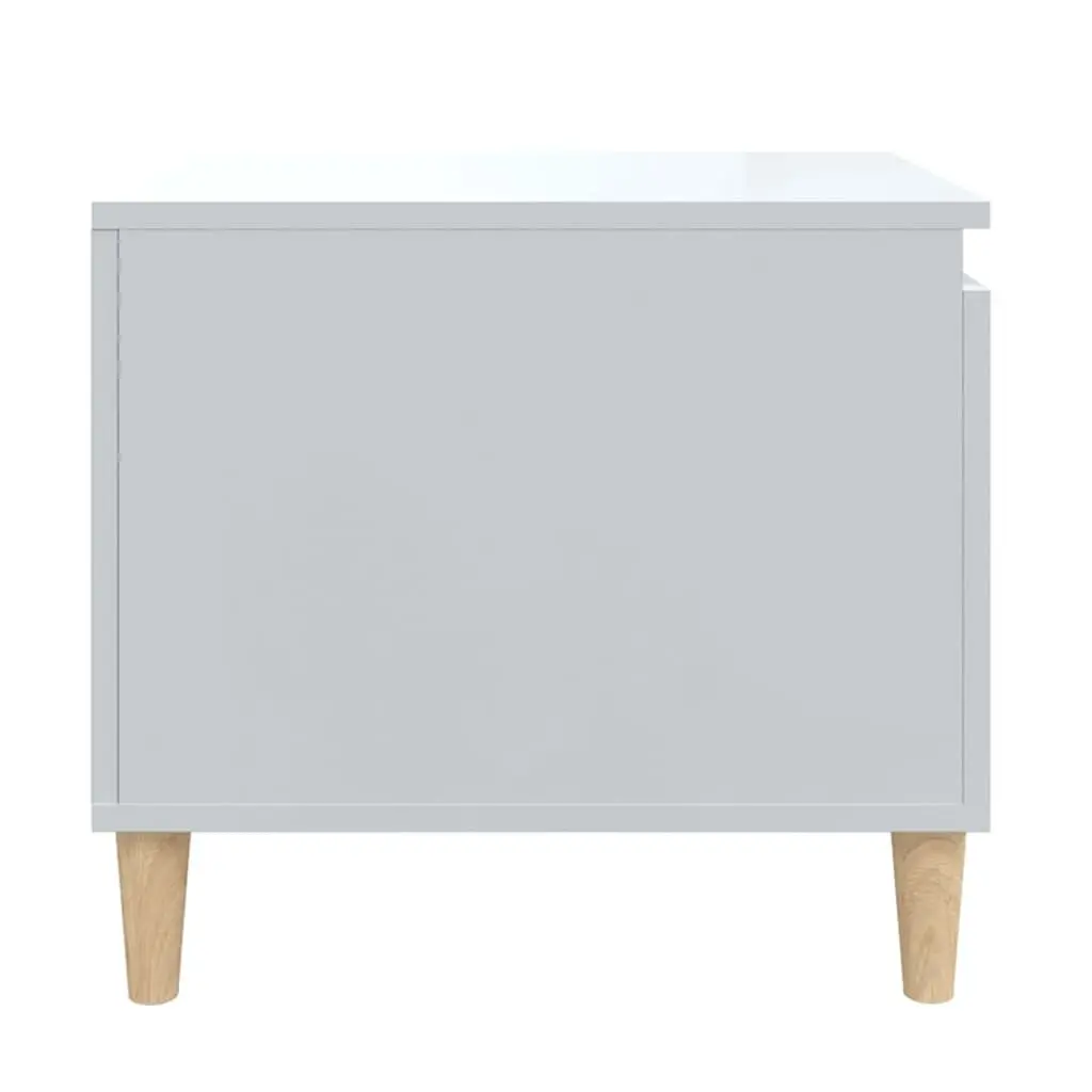 High Gloss White Coffee Table with Storage Compartment