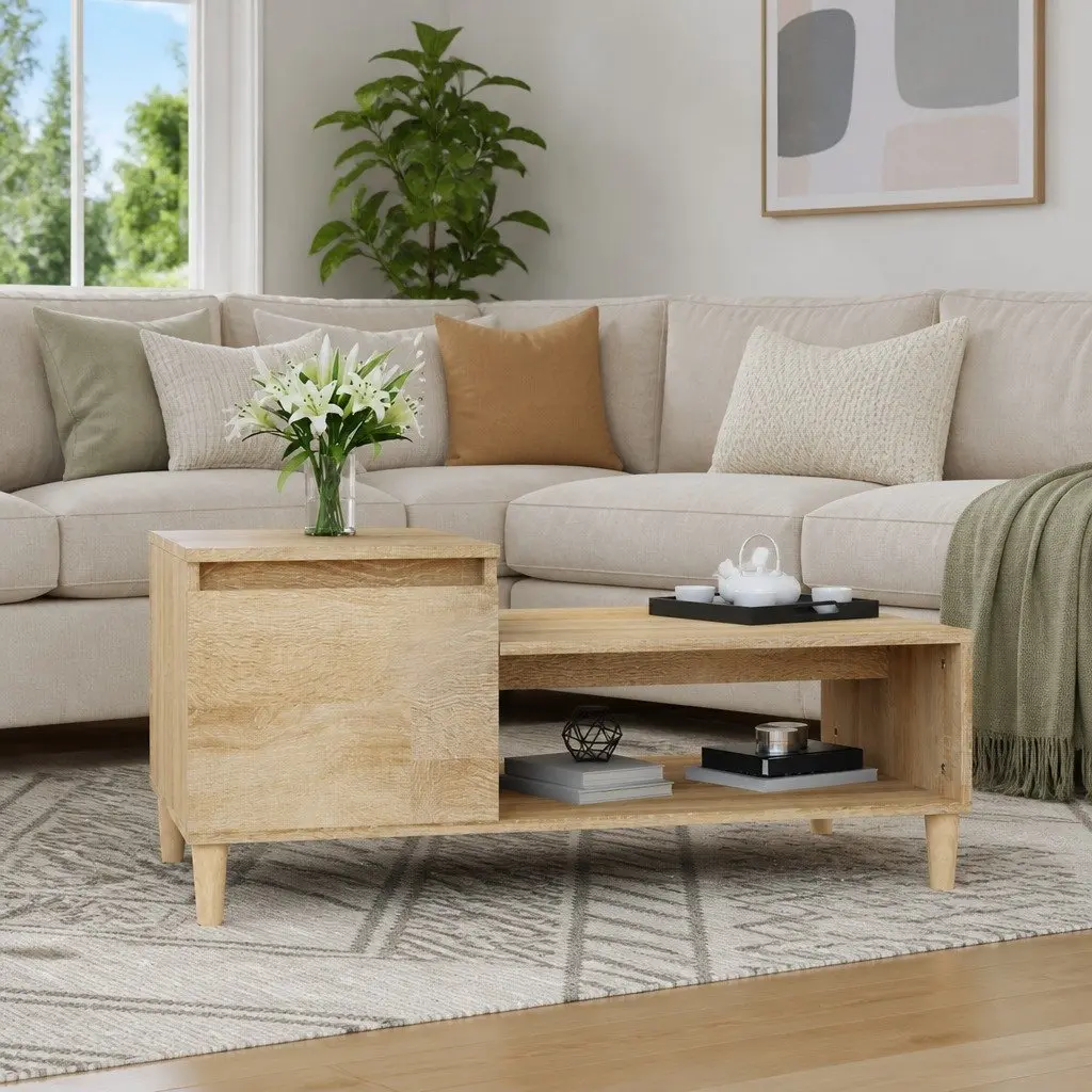 Brown Sonoma Oak Coffee Table with Storage